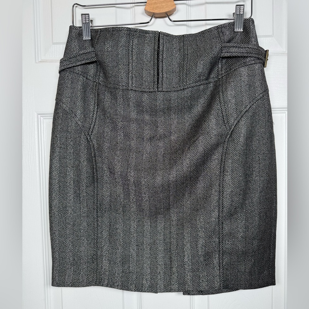 Express Design Studio Herringbone Wool Blend Mini Skirt Size 6